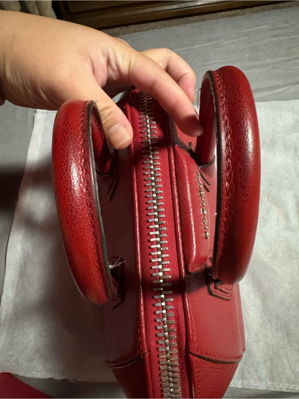 Givenchy Red Leather Antigona-Style Mini Satchel - Picture 4 of 13